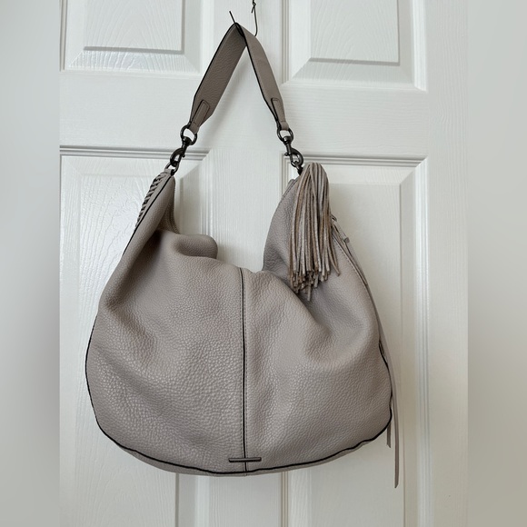 Rebecca Minkoff Hobo in Stone Putty Beige Leather with Tassel - Picture 4 of 13